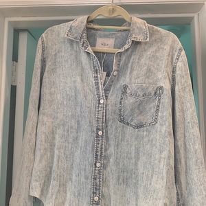 Rails Raw Hem Button Down Shirt